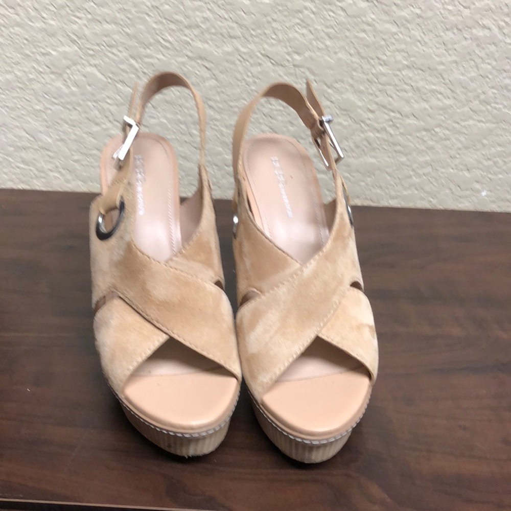 BCBG suede platform shoes